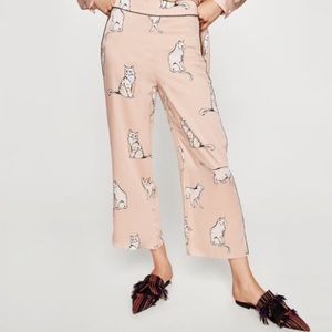 ZARA cat print size zip up trousers XS